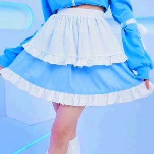 SHIEN NWT Two-Tone Ruffle Hem Skirt SZ:M (SOLDOUT ONLINE)